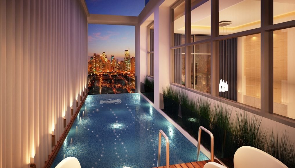 St. Moritz Private Estate penthouse pool overlooking the city